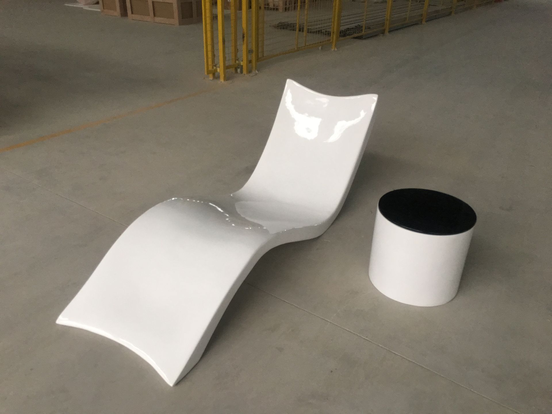 Fiberglass Lounger and Table